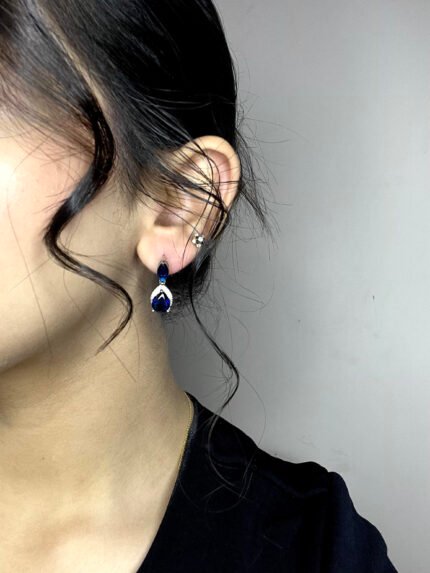 Two Drop Blue Earings